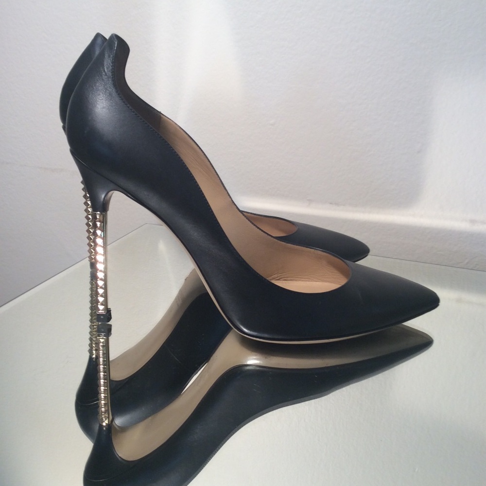 Valentino Rockstud Accent Leather Pumps